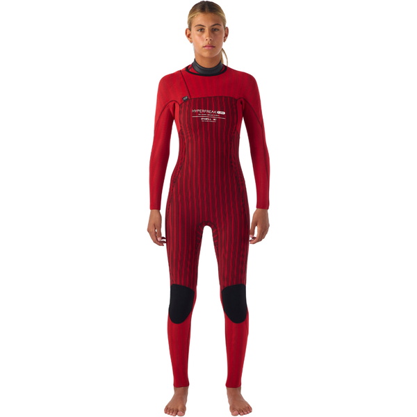 2026 O'Neill Womens Hyperfreak Fire 5/4+mm Chest Zip Wetsuit 5678 - Black